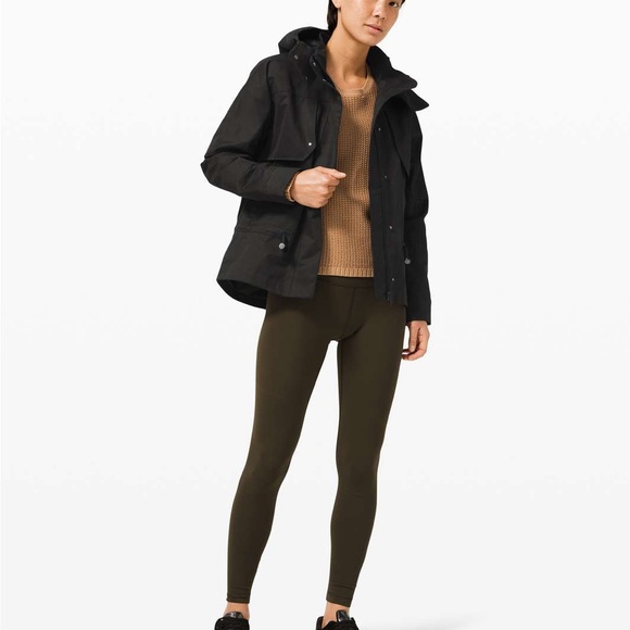 Lululemon Caught in the Rain Black Hooded Jacket - Picture 1 of 10